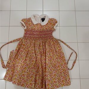 Ralph Lauren Floral Kids Dress with Pink and Orange Accents
